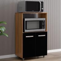 Balcao Multiuso Com Nicho Tais Savana Preto Mobbs - 2