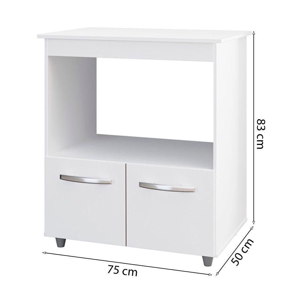 Balcao Multiuso Com Tampo 83 Cm 2p Angela Branco Mobbs - 3