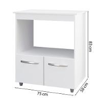 Balcao Multiuso Com Tampo 83 Cm 2p Angela Branco Mobbs - 3