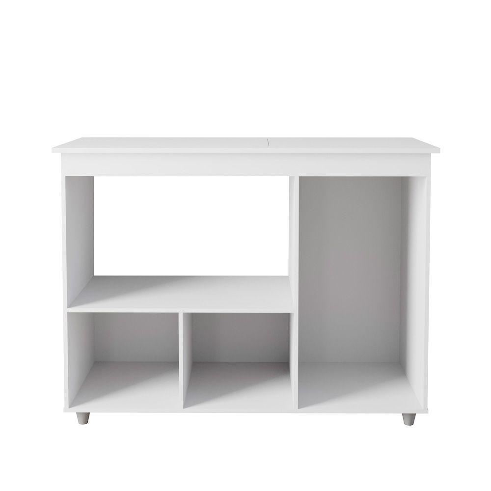 Balcao Multiuso Com Tampo 83 Cm 3p Liza Branco Mobbs - 4