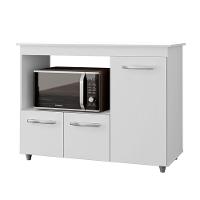 Balcao Multiuso Com Tampo 83 Cm 3p Liza Branco Mobbs - 1