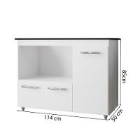 Balcao Multiuso Com Tampo 83 Cm 3p Liza Branco Mobbs - 3