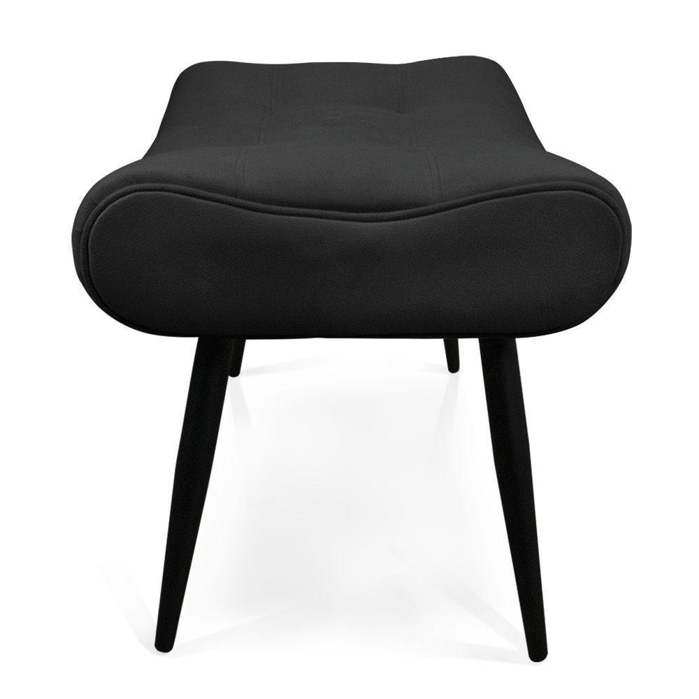 Puff Sher Suede Pés Palito De Ferro - D'Rossi Cor Preto - 3