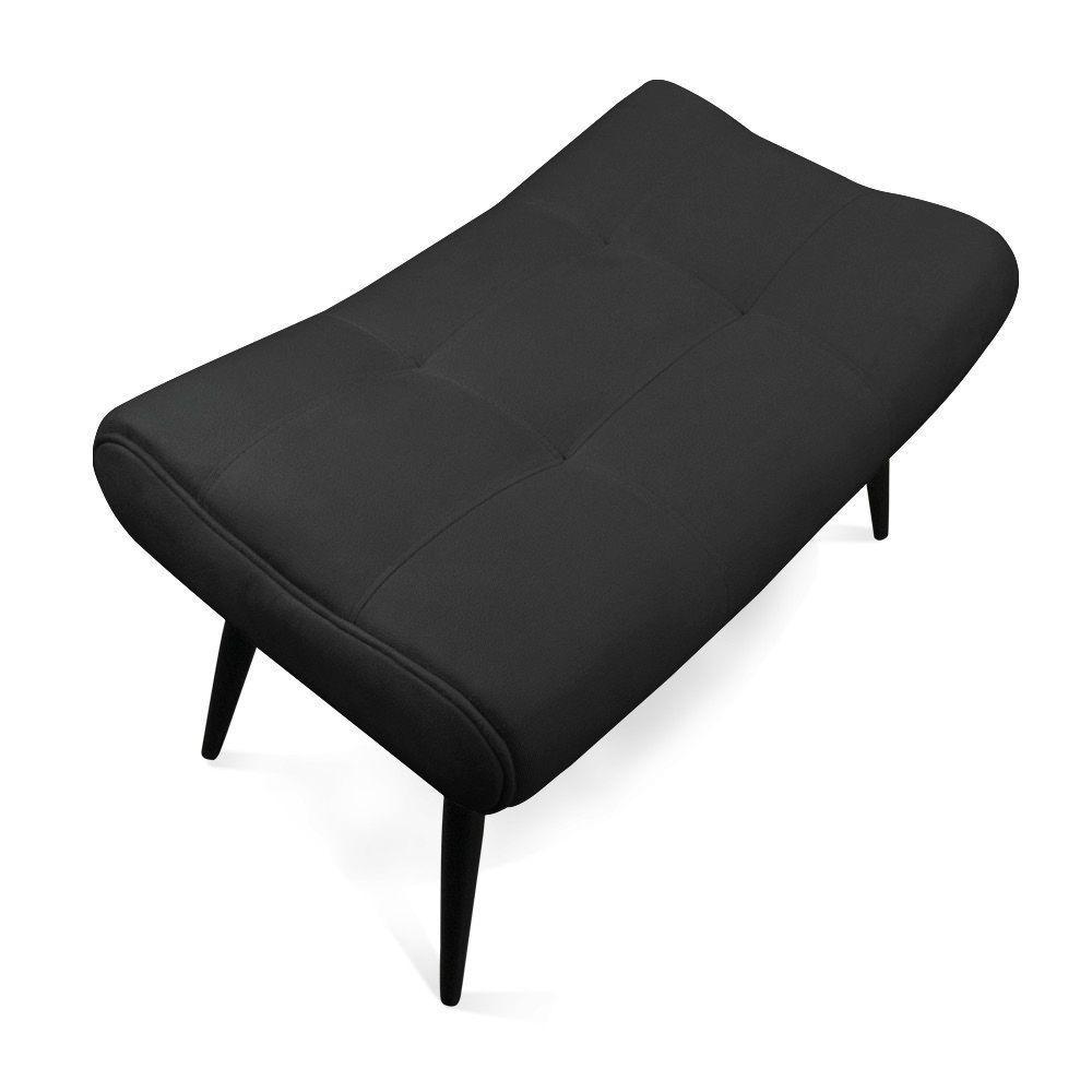 Puff Sher Suede Pés Palito De Ferro - D'Rossi Cor Preto - 5