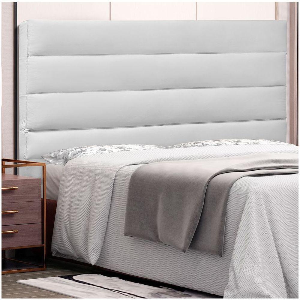 Cabeceira La Italiana Para Cama Box Solteiro 90 Cm Corino Branco - D'rossi - 3
