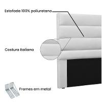 Cabeceira La Italiana Para Cama Box Solteiro 90 Cm Corino Branco - D'rossi - 4