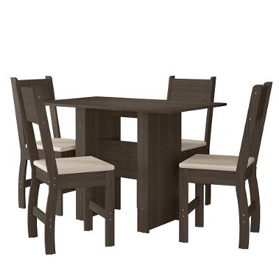 Kit Mesa De Jantar Milano 108x68 Cm Com 4 Cadeiras Milano Amendoa/savana Amendoa/savana