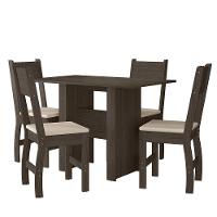 Kit Mesa De Jantar Milano 108x68 Cm Com 4 Cadeiras Milano Amendoa/savana Amendoa/savana - 1