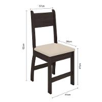 Kit Mesa De Jantar Milano 108x68 Cm Com 4 Cadeiras Milano Amendoa/savana Amendoa/savana - 2