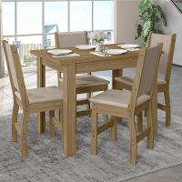 Kit Mesa De Jantar Bellagio 108x68 Cm Com 4 Cadeiras Clara Carvalho/savana - 2