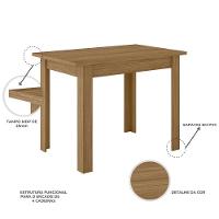 Kit Mesa De Jantar Bellagio 108x68 Cm Com 4 Cadeiras Clara Carvalho/savana - 3
