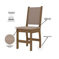 Kit Mesa De Jantar Bellagio 108x68 Cm Com 4 Cadeiras Clara Carvalho/savana