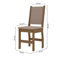 Kit Mesa De Jantar Bellagio 108x68 Cm Com 4 Cadeiras Clara Carvalho/savana - 6