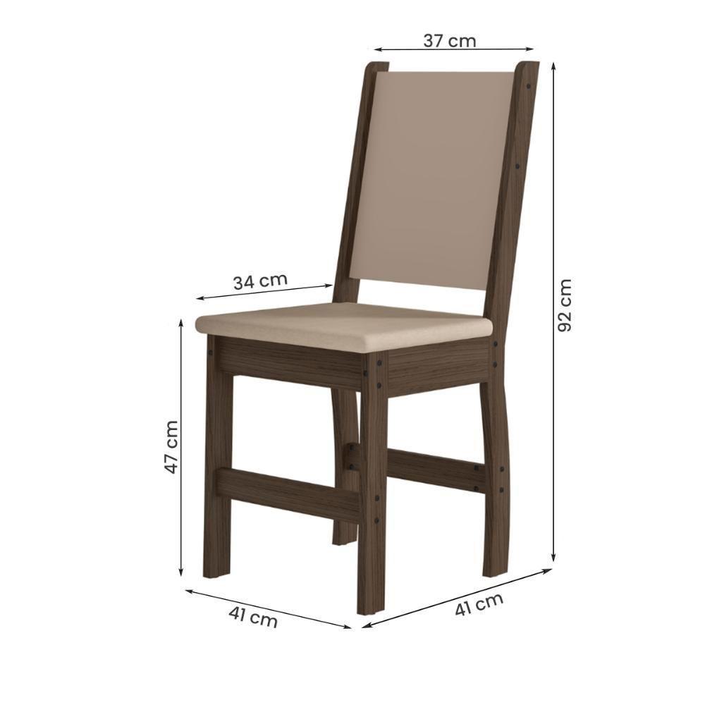 Kit Mesa De Jantar Bellagio 108x68 Cm Com 4 Cadeiras Clara Amendoa/savana - 5