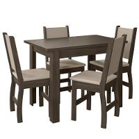 Kit Mesa De Jantar Bellagio 108x68 Cm Com 4 Cadeiras Clara Amendoa/savana - 1