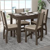 Kit Mesa De Jantar Bellagio 108x68 Cm Com 4 Cadeiras Clara Amendoa/savana - 2