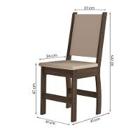 Kit Mesa De Jantar Bellagio 108x68 Cm Com 4 Cadeiras Clara Amendoa/savana - 5