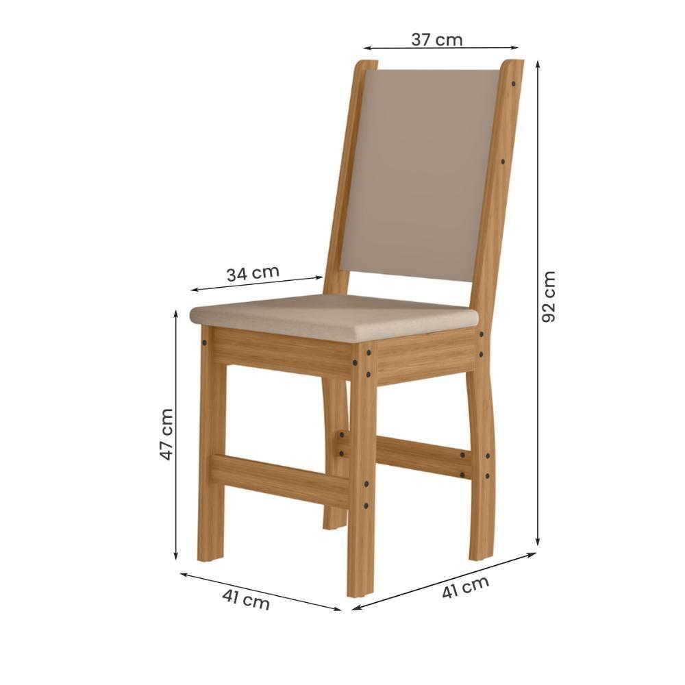 Kit Mesa De Jantar Bellagio 108x68 Cm Com 4 Cadeiras Clara Freijo/off White/savana - 6