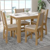 Kit Mesa De Jantar Bellagio 108x68 Cm Com 4 Cadeiras Clara Freijo/off White/savana - 2