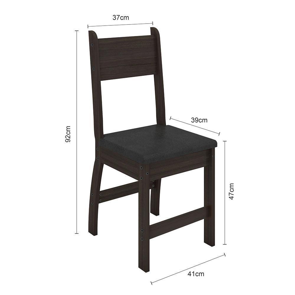 Kit De 4 Cadeiras Milano Com Tecido Em Material Sintetico Amendoa/preto - 4