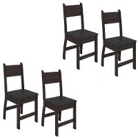 Kit De 4 Cadeiras Milano Com Tecido Em Material Sintetico Amendoa/preto - 1