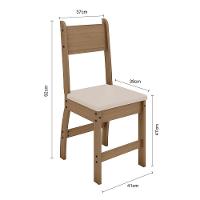 Kit Mesa De Jantar Milano 108x68 Cm Com 4 Cadeiras Milano Carvalho/off White/savana Carvalho/off White/savana - 2