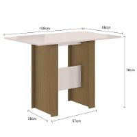 Kit Mesa De Jantar Milano 108x68 Cm Com 4 Cadeiras Milano Carvalho/off White/savana Carvalho/off White/savana - 3
