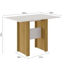 Kit Mesa De Jantar Milano 108x68 Cm Com 4 Cadeiras Milano Freijo/off White/savana Freijo/off White/savana - 2