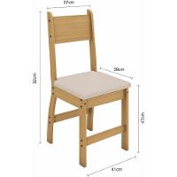 Kit Mesa De Jantar Milano 108x68 Cm Com 4 Cadeiras Milano Freijo/off White/savana Freijo/off White/savana - 4