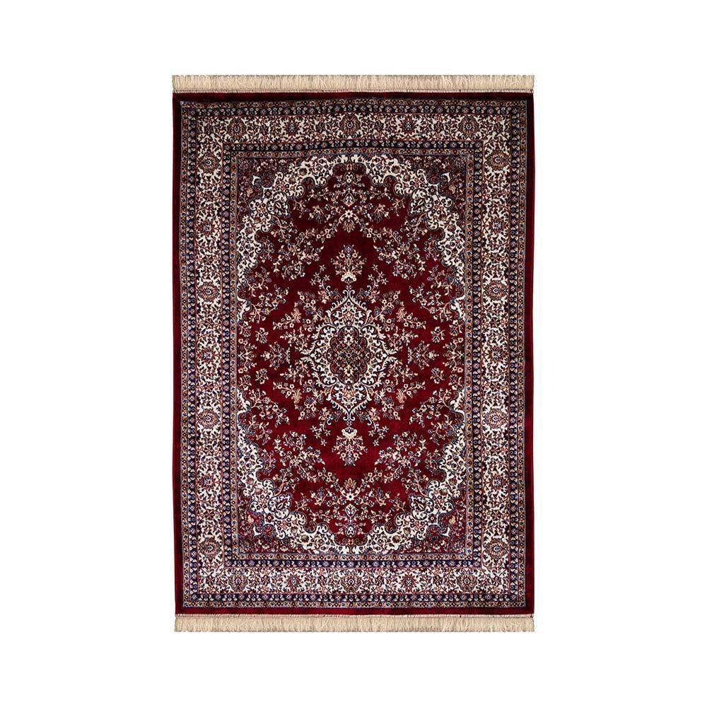 Tapete Para Sala Belga Bruxelas 3 Vermelho 1,00x1,40m - 1