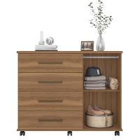 Cômoda 4 Gavetas 1 Porta Com Rodizios Flora Amêndola Touch - 3