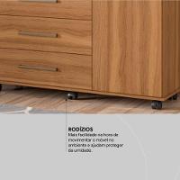 Cômoda 4 Gavetas 1 Porta Com Rodizios Flora Amêndola Touch - 8