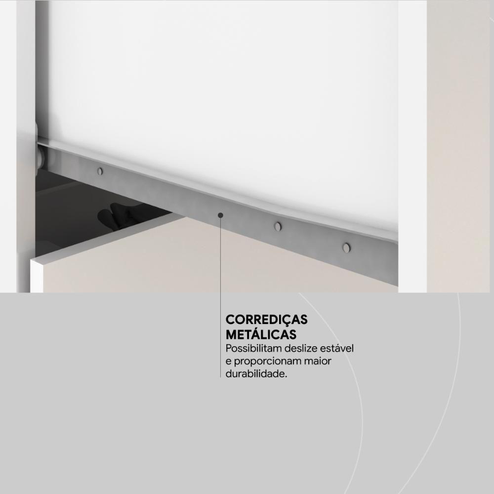 Cômoda 4 Gavetas 1 Porta Com Rodizios Montevidéu Branco rosa branco - 10