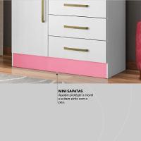 Cômoda 4 Gavetas 1 Porta Com Rodizios Montevidéu Branco rosa branco - 5