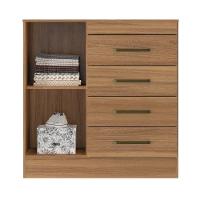 Cômoda 4 Gavetas 1 Porta Com Rodizios Montevidéu Amêndola Touch