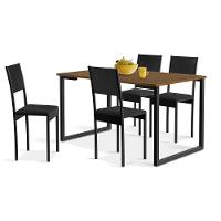 Conjunto De Mesa De Jantar Com 4 Cadeiras Klm Store Imbuia/ Preto - 1