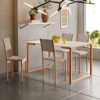 Conjunto De Mesa De Jantar Com 4 Cadeiras Klm Store Cobre Com Off White - 3