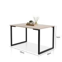Mesa De Jantar Para 4 Lugares Em Mdf 20mm Klm Store Preto Com Off White - 2