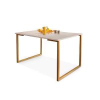 Mesa De Jantar Para 4 Lugares Em Mdf 20mm Klm Store Bronze Com Off White - 1