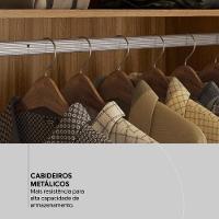 Guarda Roupa Solteiro 4 Portas Com Espelho E 2 Gavetas Loanda Amêndola Touch - 8