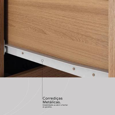 Guarda Roupa Solteiro Toledo 4 Portas de Bater 2 Gavetas Amêndola Touch-Off White