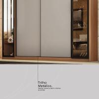 Guarda Roupa Casal 4 Portas Vidro Reflecta E 4 Gavetas Laredo Amêndola-nude Prime Tx - 9