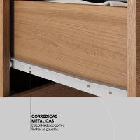 Guarda Roupa Solteiro 4 Portas Com Espelho E 2 Gavetas Loanda Amêndola Touch - 7