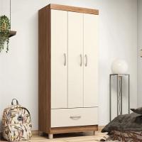 Guarda Roupa Solteiro 3 Portas E 1 Gaveta Realeza Amêndola Touch-off White - 1