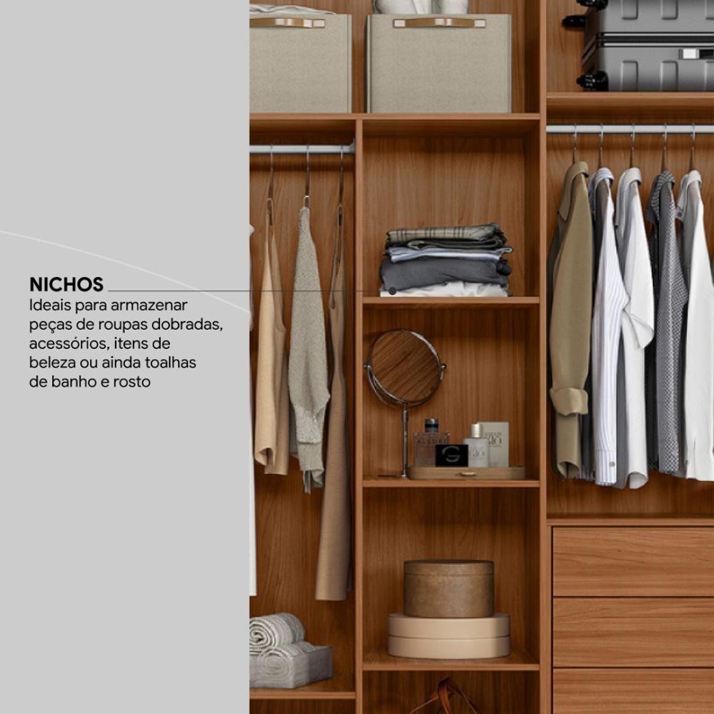 Guarda Roupa Casal 6 Portas Com Espelho E 6 Gavetas Atrice Nogueira nude Prime Tx - 2