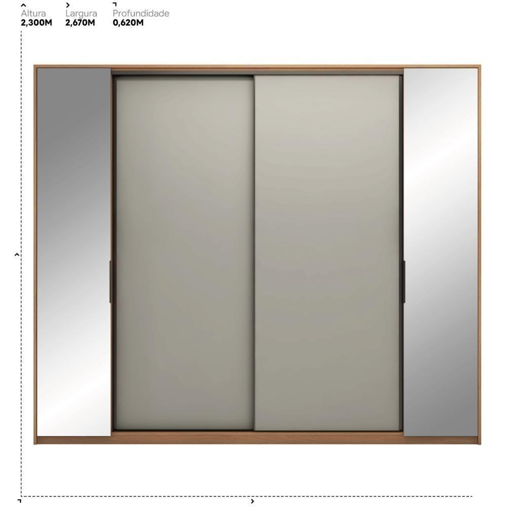 Guarda Roupa Casal 4 Portas Com Espelho E 4 Gavetas Laredo Amêndola-nude Prime Tx - 2