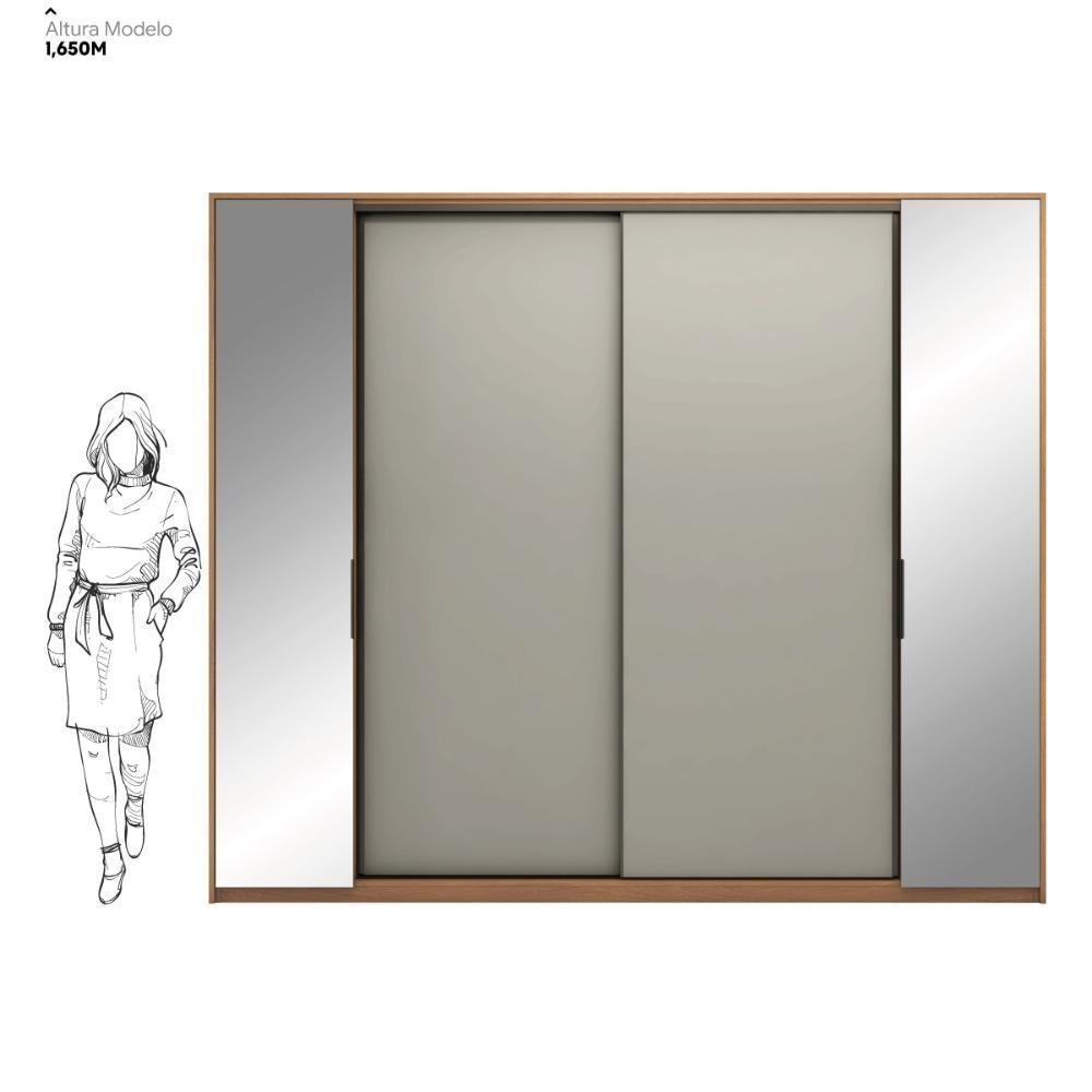 Guarda Roupa Casal 4 Portas Com Espelho E 4 Gavetas Laredo Amêndola-nude Prime Tx - 5
