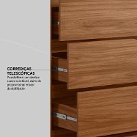 Guarda Roupa Casal 6 Portas Com Ripado E Com Espelho 6 Gavetas Atrice Nogueira Touch - 6