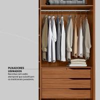 Guarda Roupa Casal 6 Portas Com Ripado E Com Espelho 6 Gavetas Atrice Nogueira Touch - 9