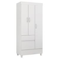Guarda Roupa Solteiro 3 Portas E 2 Gavetas Castro Branco-rosa-branco Branco - 8